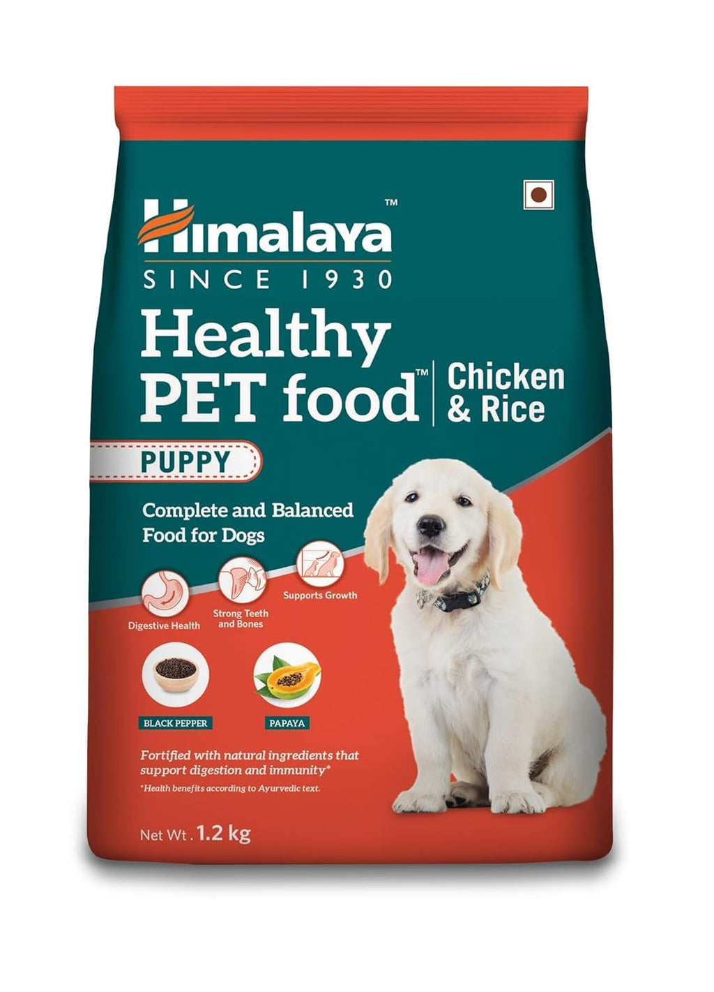 Himalaya Healthy Pet Food Adult Dog Food | Meat & Rice, Medium Breed | 1.2kg | Complete & Balanced Nutrition | Fortified with Herbs | 20+ Nutrients, Vitamins & Minerals