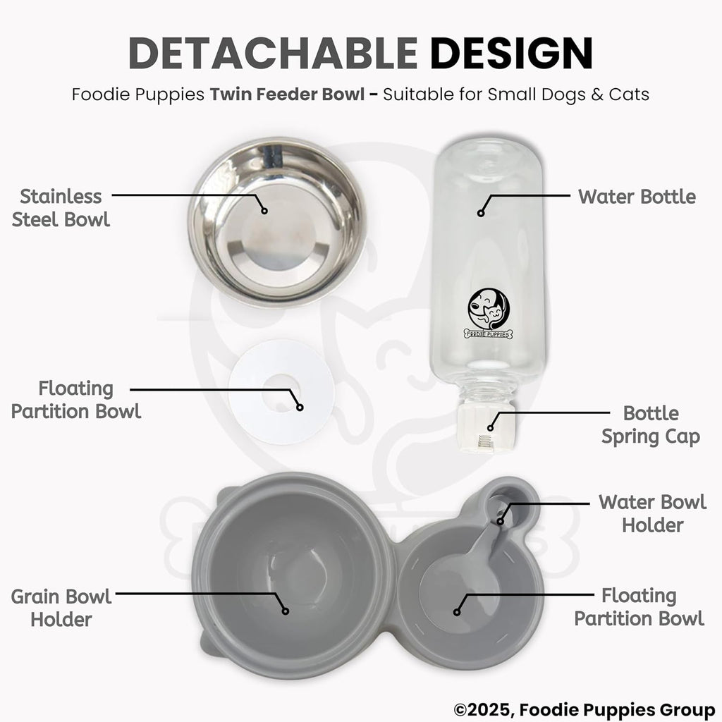 Foodie Puppies 2-in-1 Pet Feeding Bowl and Water Dispenser
