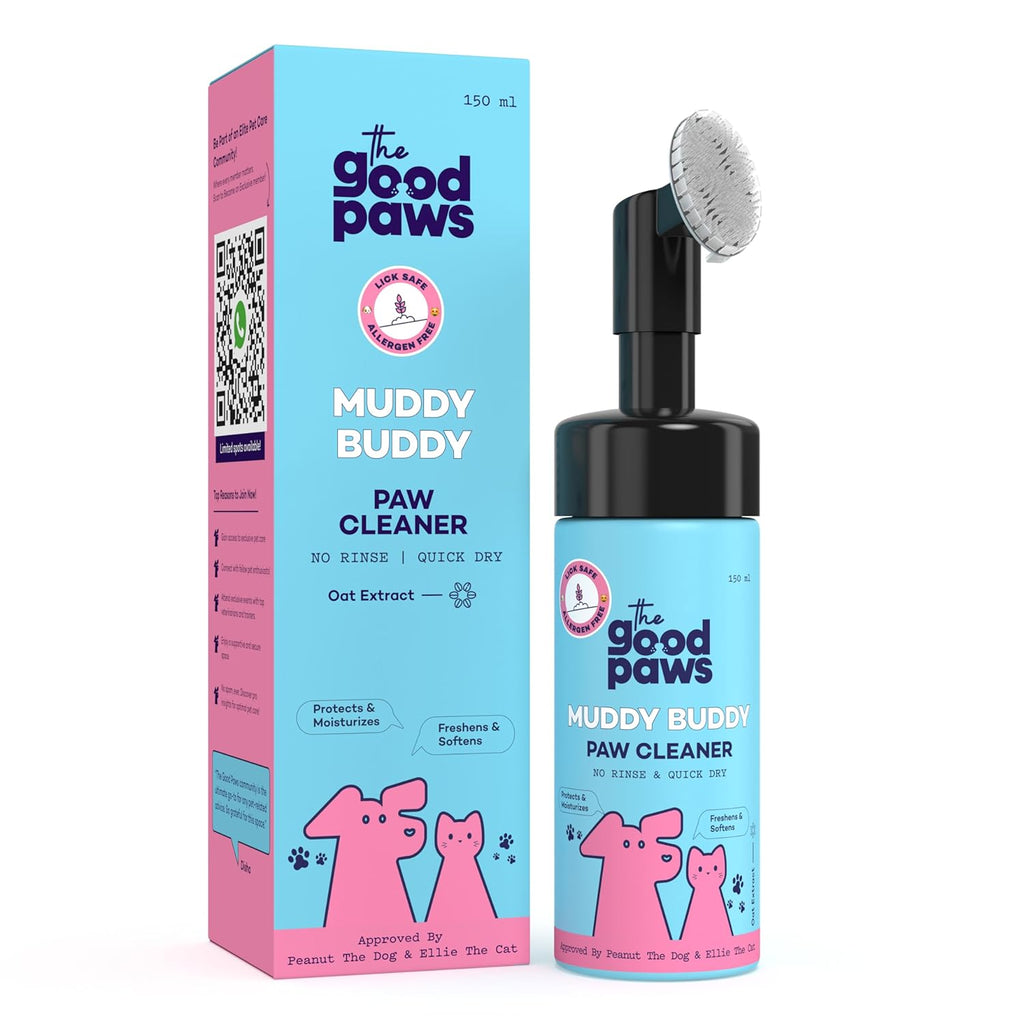 Good Paws Dog Paw Cleanser | 150ml | Allergen-Free & Paraben-Free | No Rinse & Quick Dry | Oat Extract, Aloe Vera, Green Tea & Tea Tree Oil | Moisturizes & Soothes Itchy Paws | Dogs & Cats