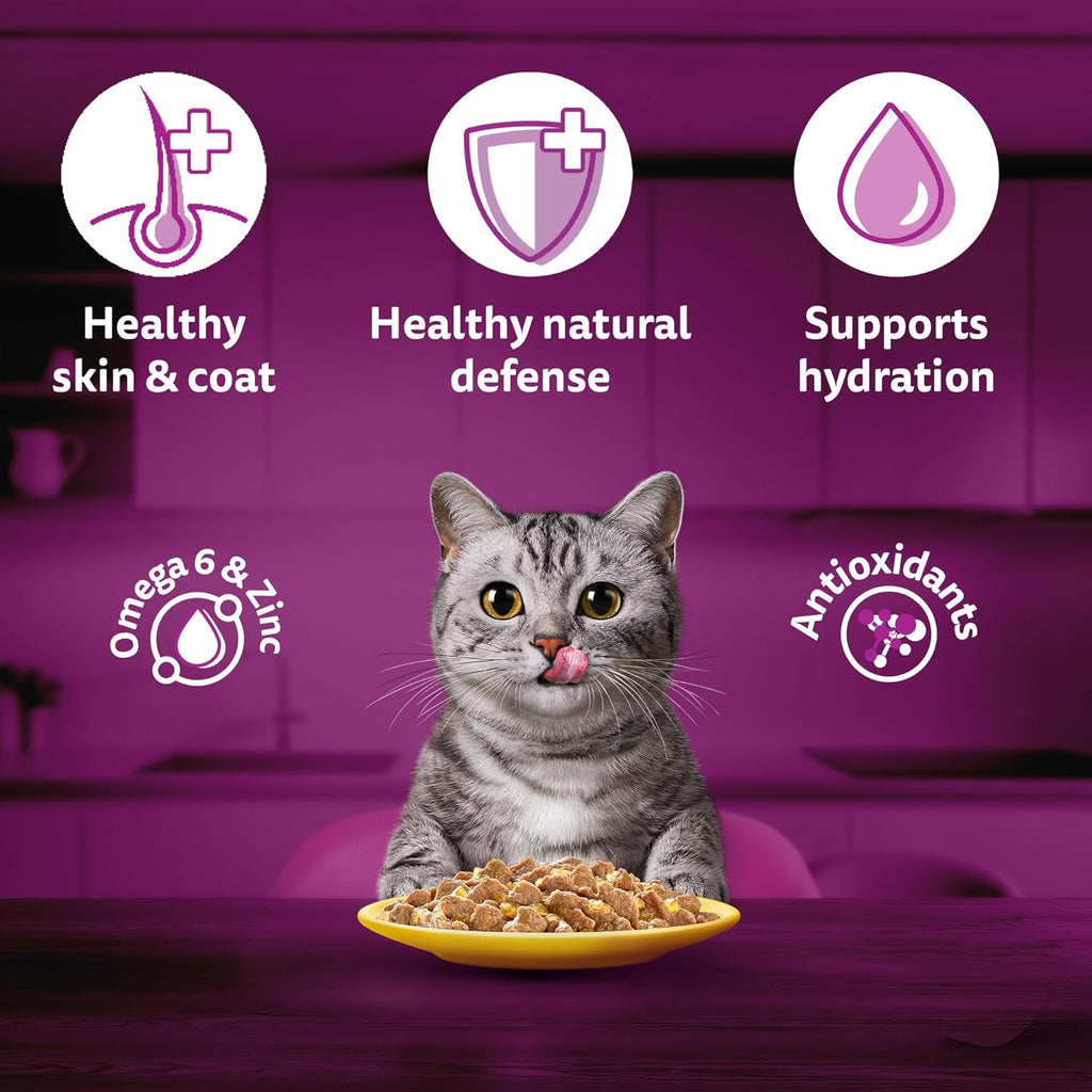 Whiskas Adult Wet Cat Food Tuna in Jelly | 1+ Years | Hydrating Food Made with Real Fish | Complete & Balanced Nutrition