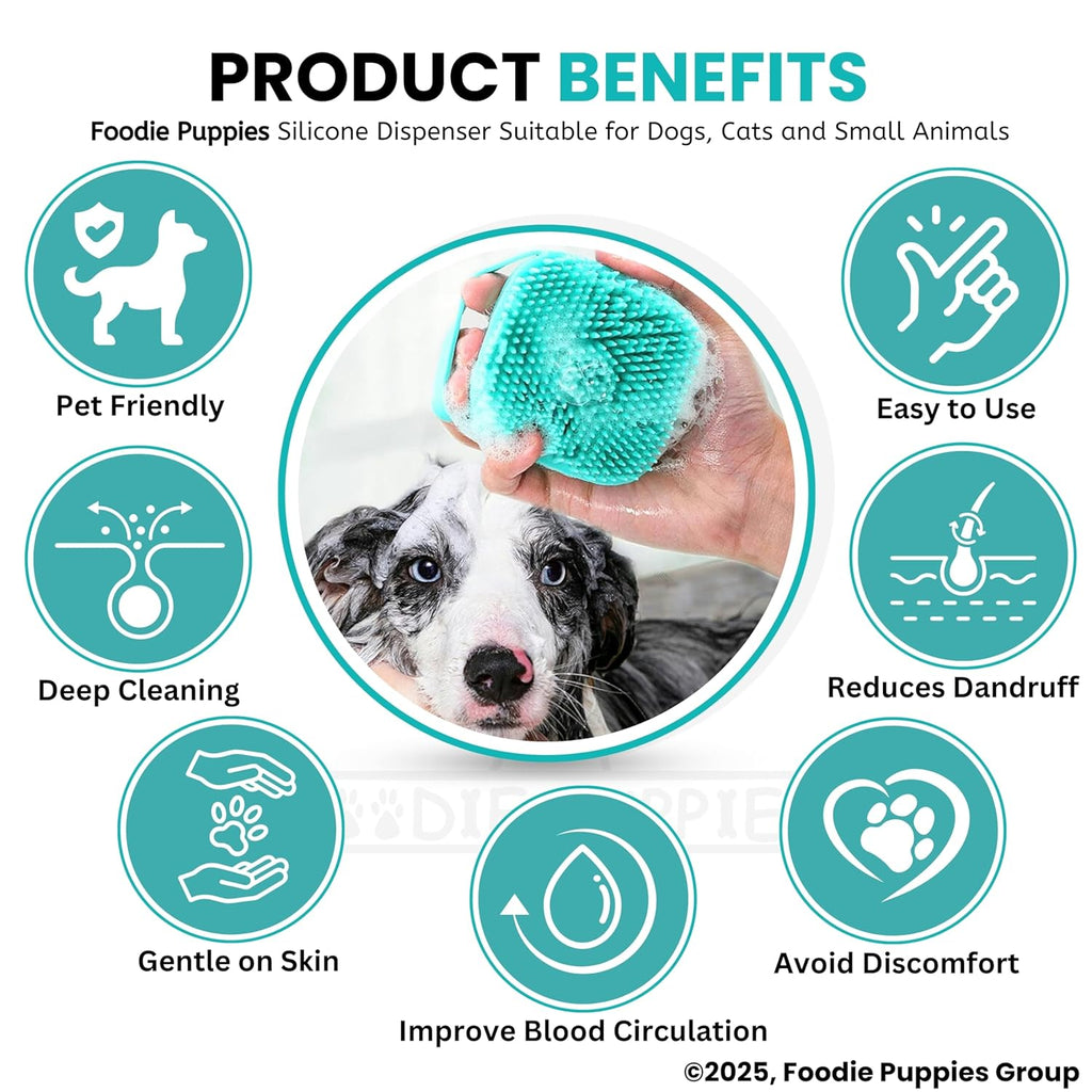 Foodie Puppies Dog Shampoo Dispenser Brush | Lemon Shaped Bath Scrubber | Shower Brush for Dogs Cats | Built-in Soap Dispenser | Soft Bristles | Easy Bathing for Pets