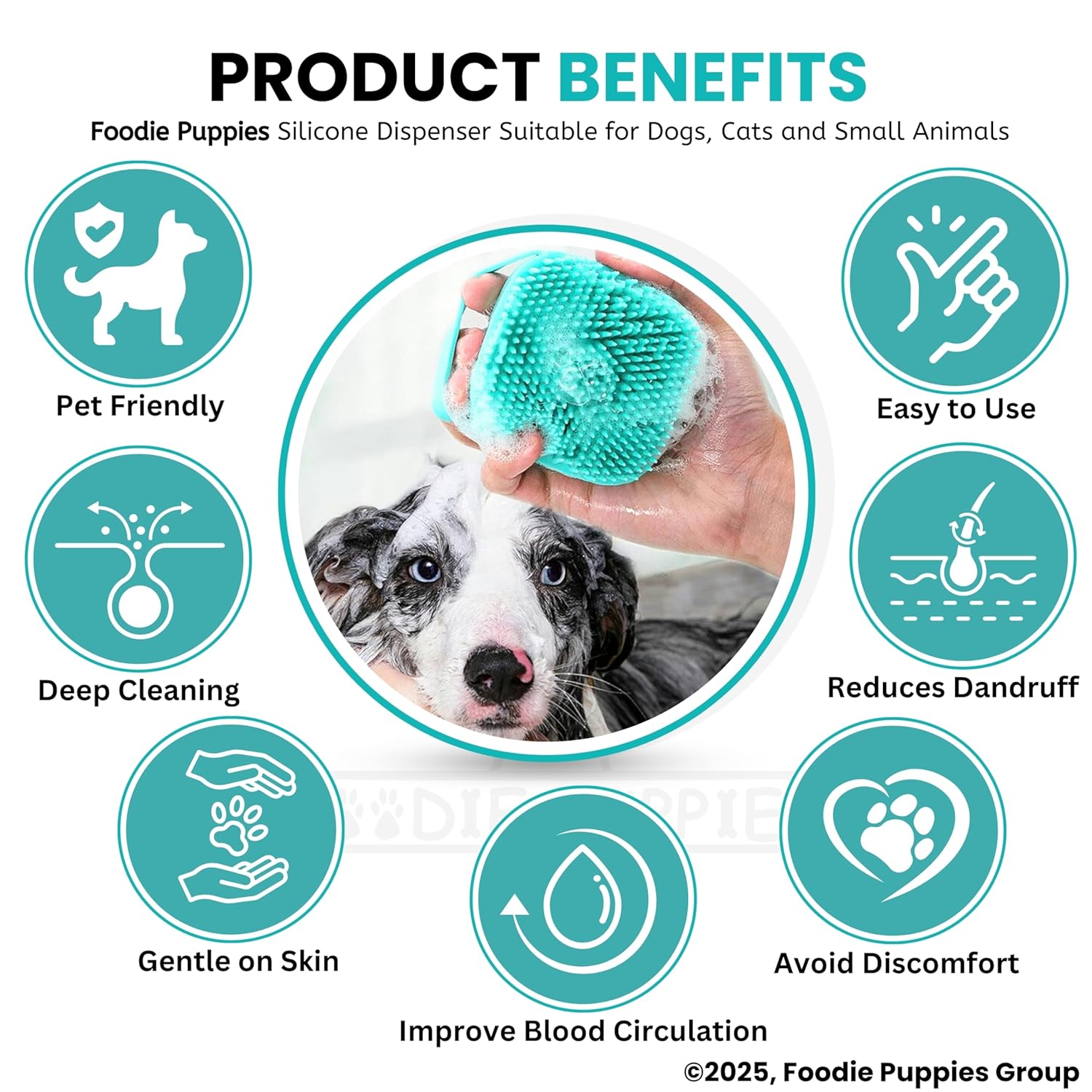 Foodie Puppies Dog Shampoo Dispenser Brush | Lemon Shaped Bath Scrubber | Shower Brush for Dogs Cats | Built-in Soap Dispenser | Soft Bristles | Easy Bathing for Pets