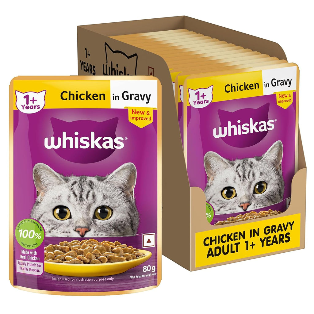 Whiskas Adult Wet Cat Food Tuna in Jelly | 1+ Years | Hydrating Food Made with Real Fish | Complete & Balanced Nutrition