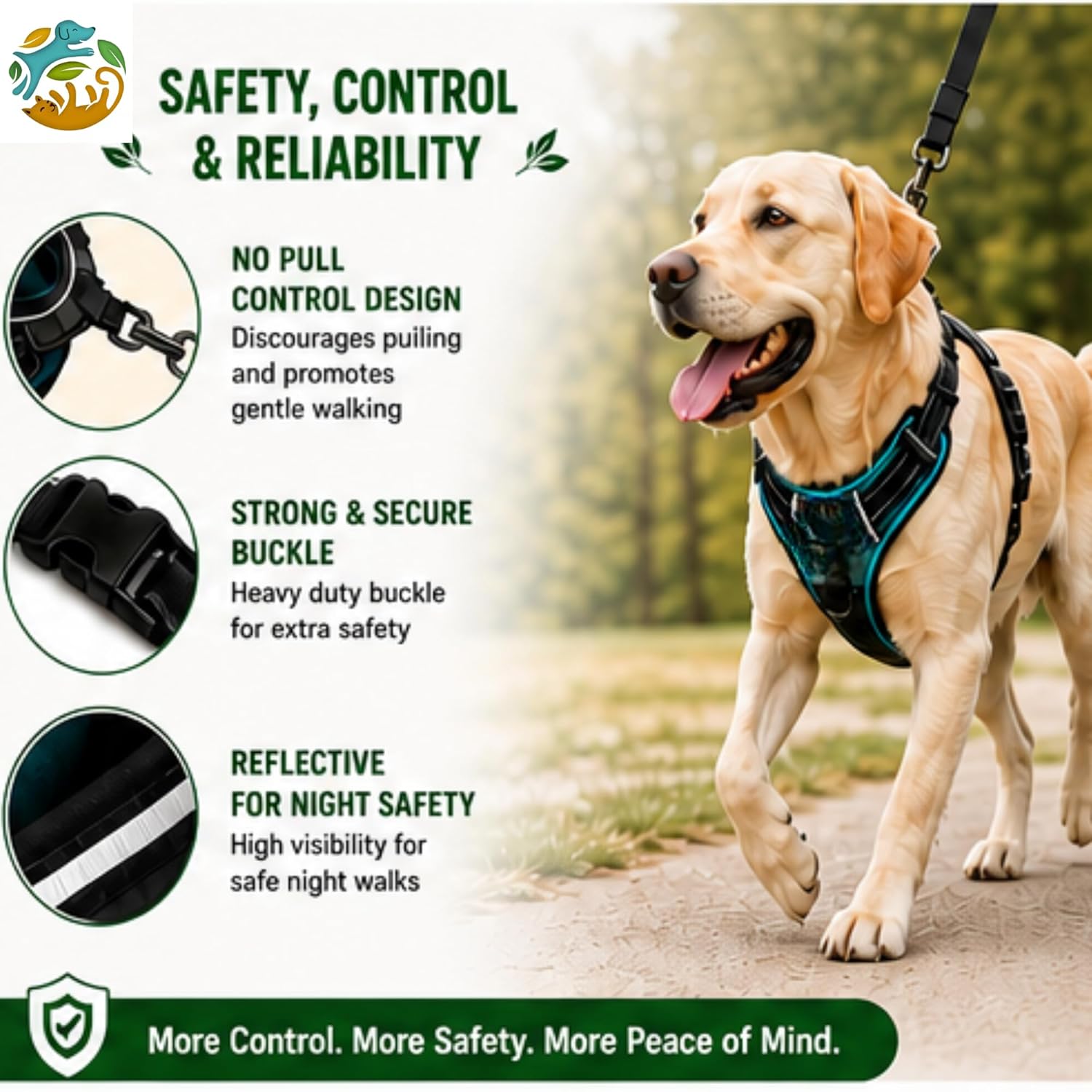 Cuddly Beans Adjustable Dog Harness for Small Medium Large Dogs | Soft Comfortable Breathable Harness | No-Pull Design with D-Ring | Puppy Harness Vest for Walking Training | Multiple Colors